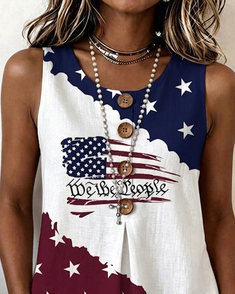 Tank Tops Gwiazdy I Paski Nadruk