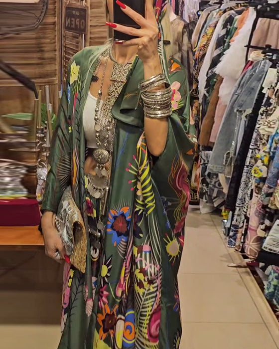 Dwuczęściowy zestaw z nadrukiem kimono