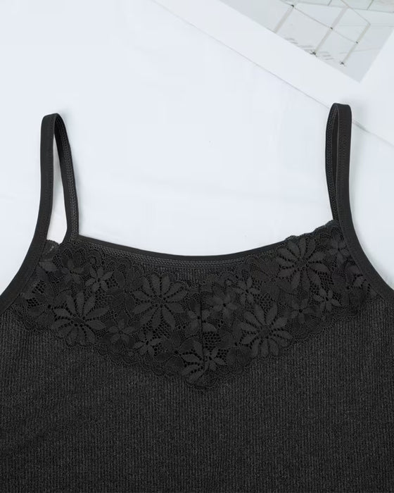 Tank Top Koronka Plecy Ramiączko Spaghetti