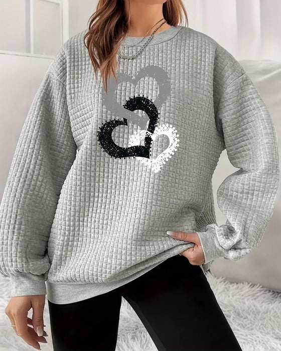 Bluza Z Długim Rękawem Z Nadrukiem Serca