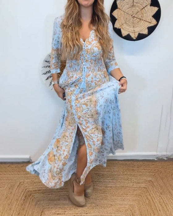 Damska elegancka, długa sukienka do pracy