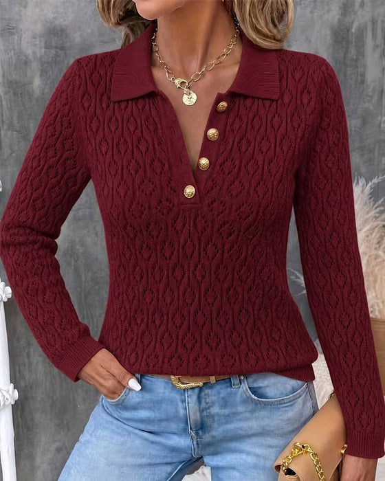 Pulower Kołnierz Wywijany Guzik Cutout Slim