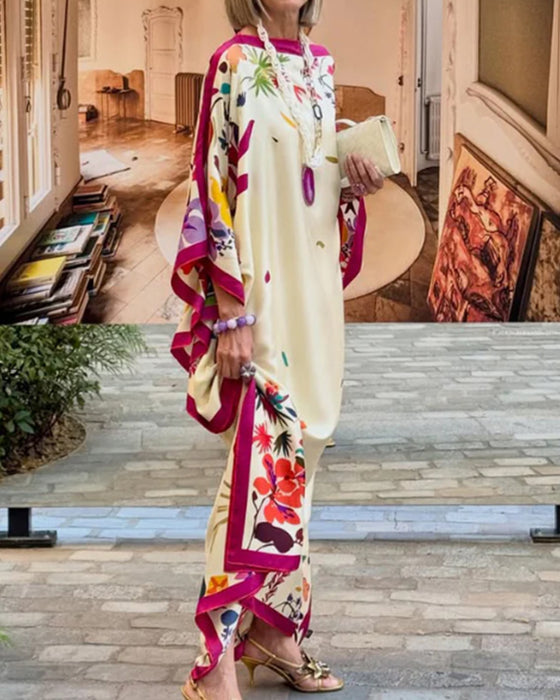 Sukienka Off-Shoulder Kontrast Luźny Wakacje