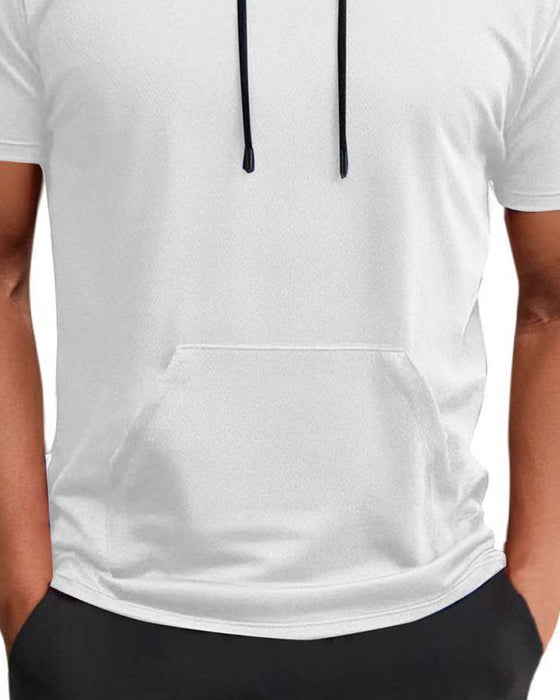 T-Shirt Kaptur Szybkie Suszenie Krótki Rękaw