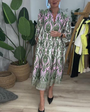 Sukienka Bufkowe Rękawy Paisley