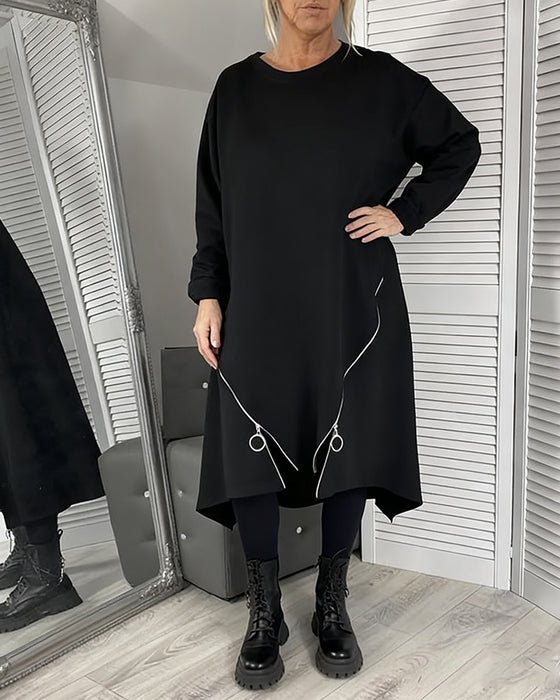 Luźna Oversize Sukienka Z Zamkiem
