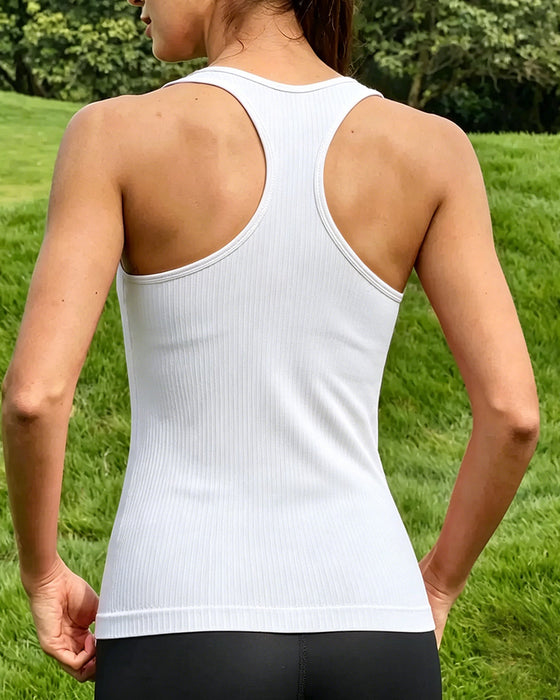 Tank Top Racerback Ramiączko Wbudowany Biustonosz