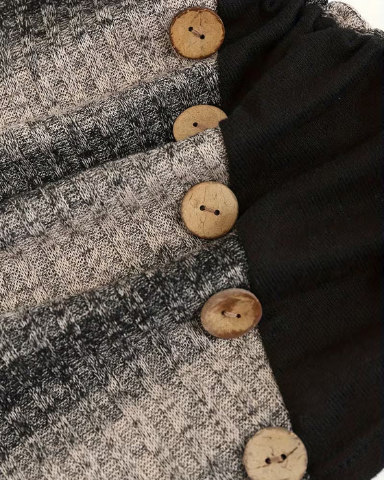 Bluza Nieregularny Pasek Guzik