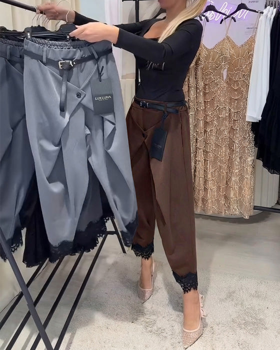 Spodnie Modna Koronka Szycie Harem