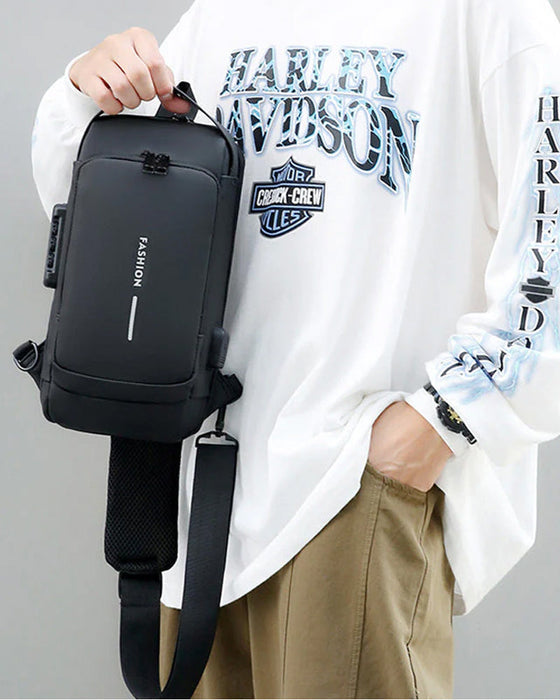 Torba na klatkę piersiową z hasłem antykradzieżowym