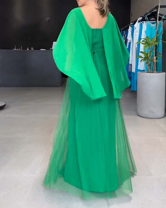 Sukienka maxi z okrągłym dekoltem