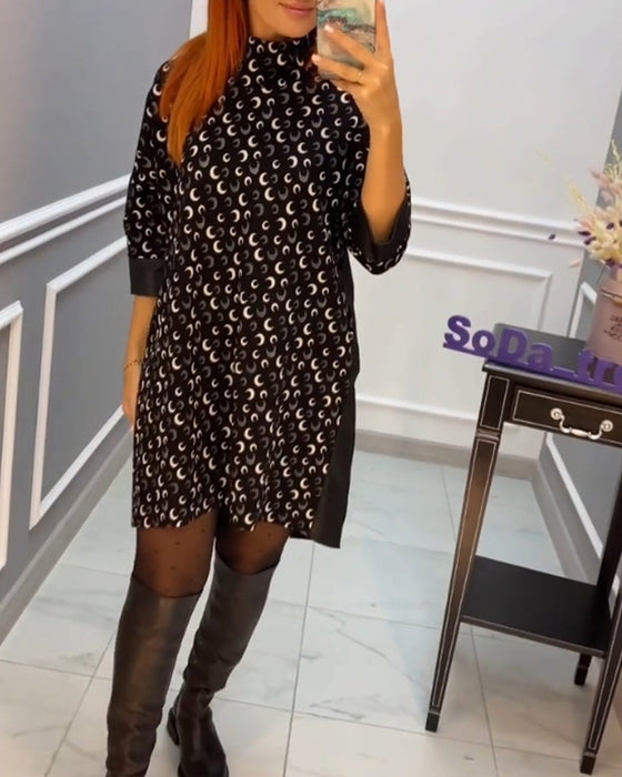 Casualowa sukienka z nadrukiem motyli