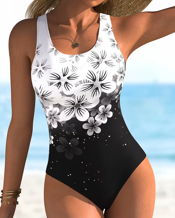 One-Piece Moda Kwiatowy Nadruk