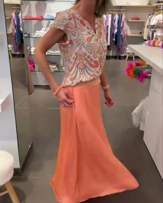 Bluzka z raglanowymi rękawami i dekoltem w kształcie litery V