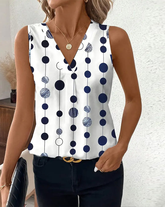 Koszulka casual w kropki bez rękawów