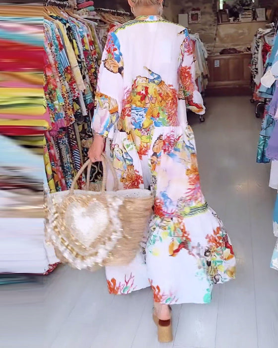 Sukienka boho z guzikami