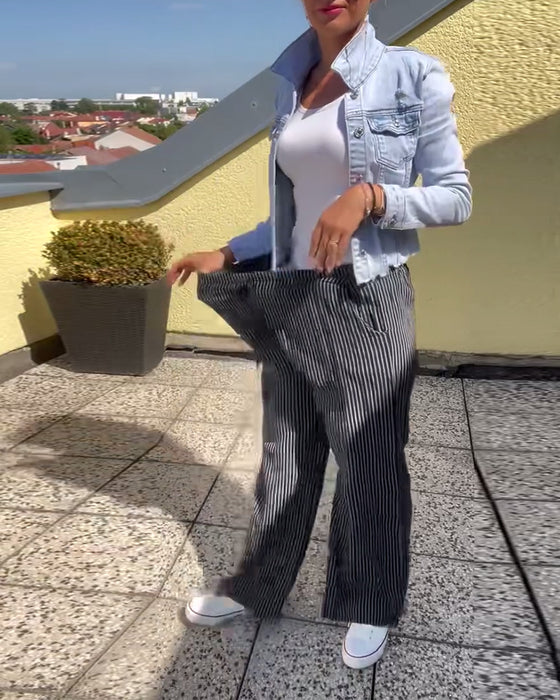 Luźne spodnie w paski