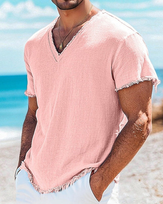 T-Shirt Męskie Gładki Krótki Rękaw