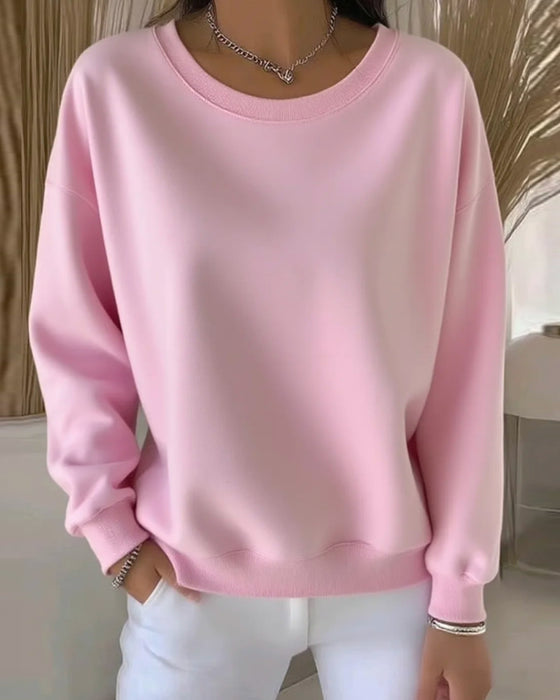 Bluza Casual Jednolity Kolor