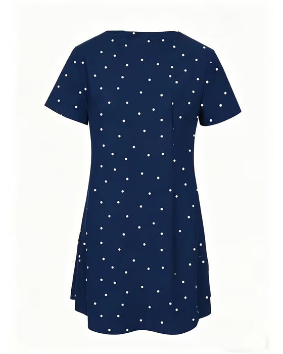 Bluzka Polka Dot A-Linia Krótki Rękaw