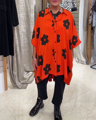 Koszula Camp Kołnierz Luźny Krój Midi