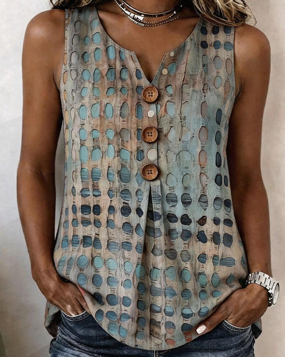 Tank Tops Polka Dot Nadruk Bez Rękawów
