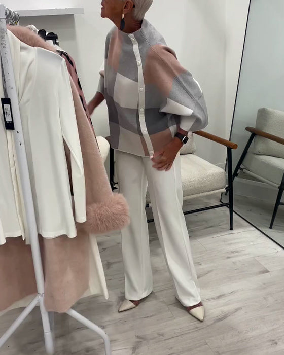 Sweter W Kratę Z Długimi Rękawami I Golfem