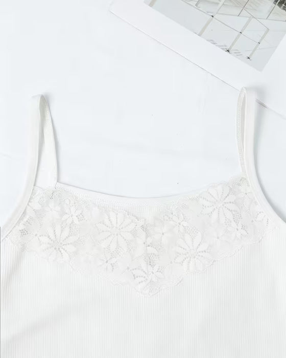 Tank Top Koronka Plecy Ramiączko Spaghetti