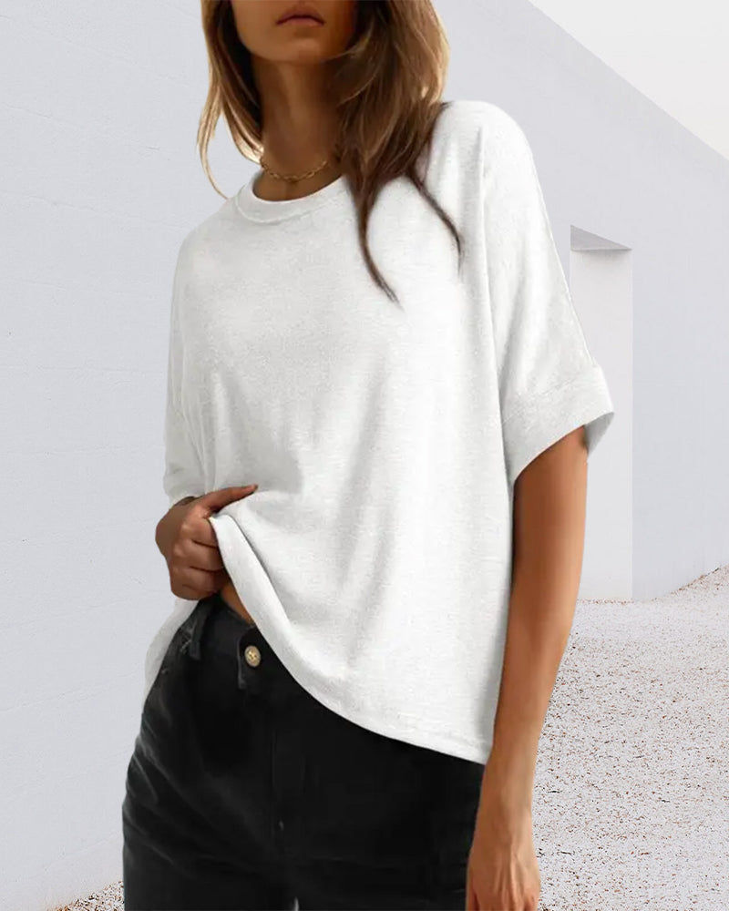 T-Shirt Nietoperz Krótki Rękaw