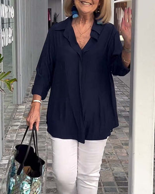 Luźna bluzka w jednolitym kolorze