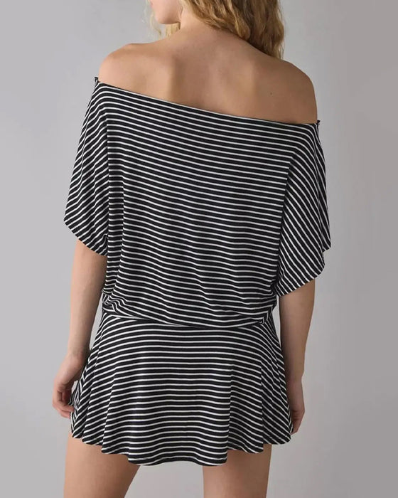 Sukienka Off-Shoulder Luźny Nietoperz