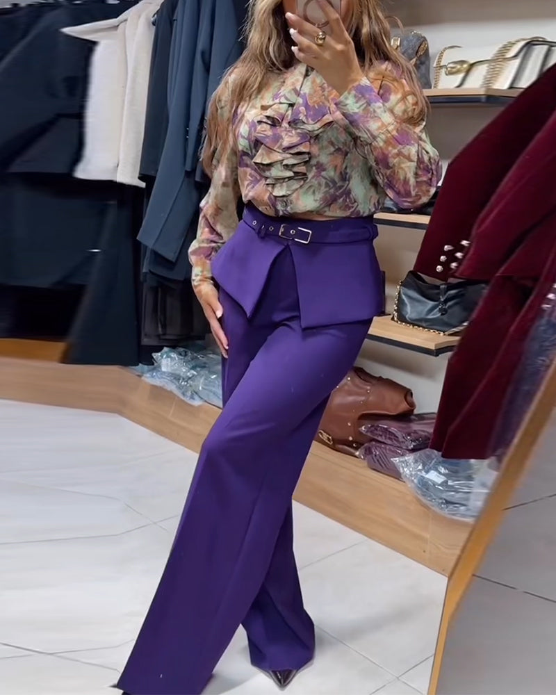 Spodnie Stylowy Prosta Noga Garnitur