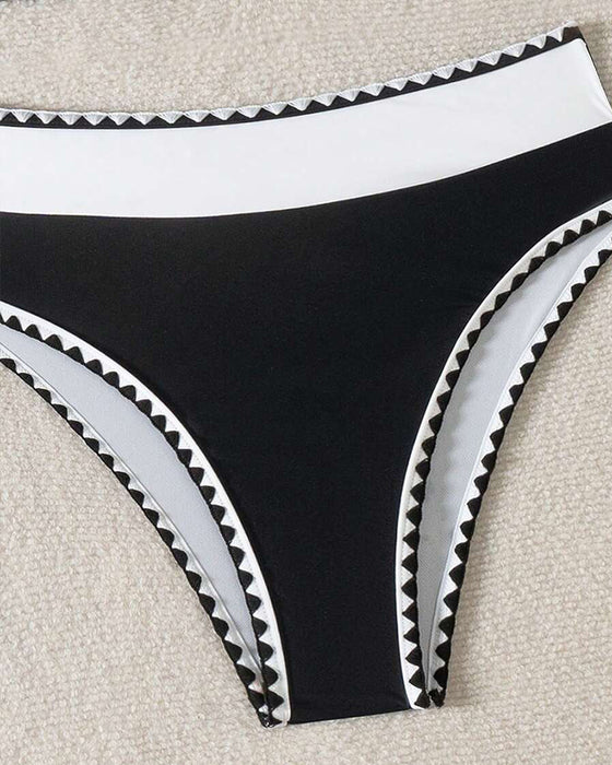 Bikini Seksowny Kontrastowy Kolor Rozdzielony Trójkąt