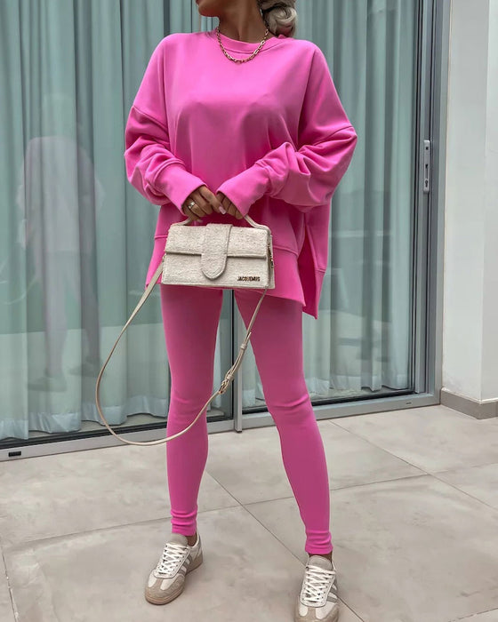 Zestaw Slim Spodnie Luźny Bluza