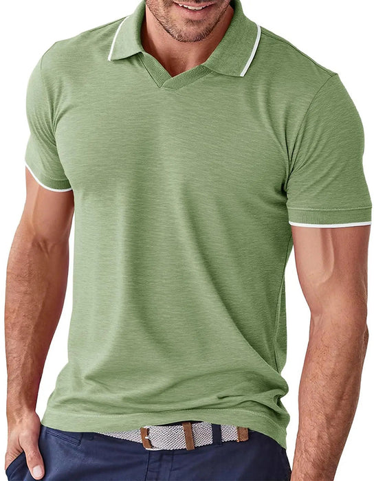 Koszulka Męska T-Shirt, Z Kołnierzykiem, Krótkie Rękawy