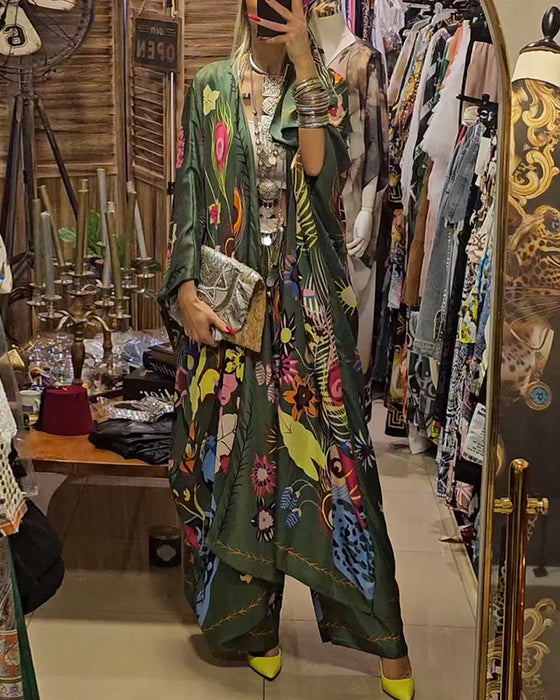 Dwuczęściowy zestaw z nadrukiem kimono