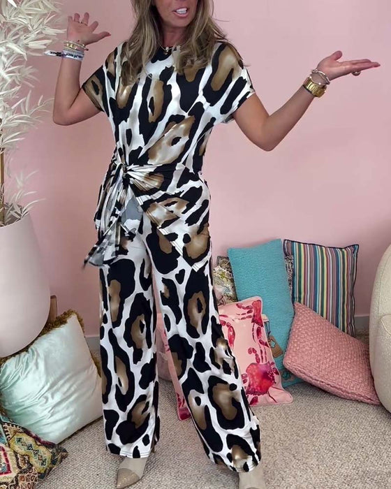 Dwuczęściowy zestaw w panterkę