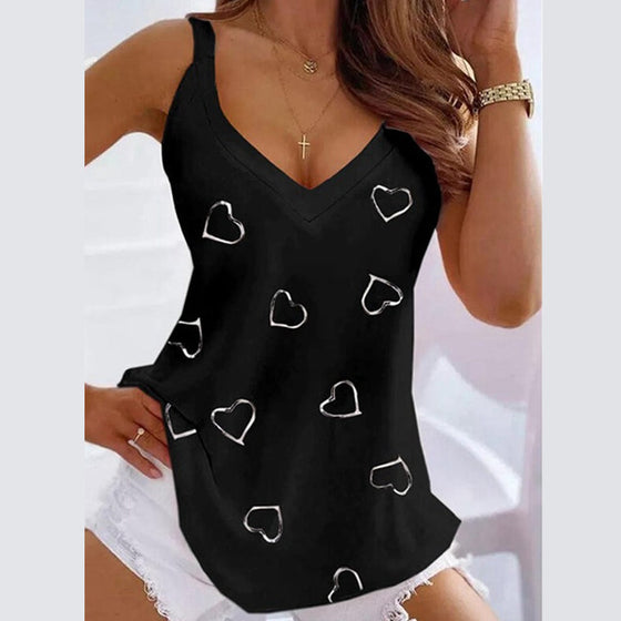 Koszulka bez rękawów z nadrukiem serca