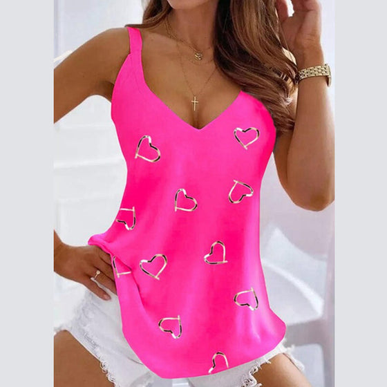 Koszulka bez rękawów z nadrukiem serca