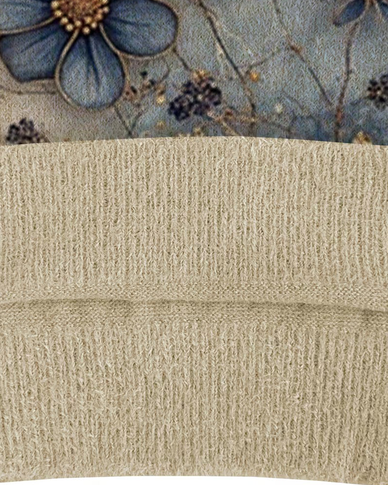 Sweter Akwarelowy Kwiatowy Wzór Bez Rękawów