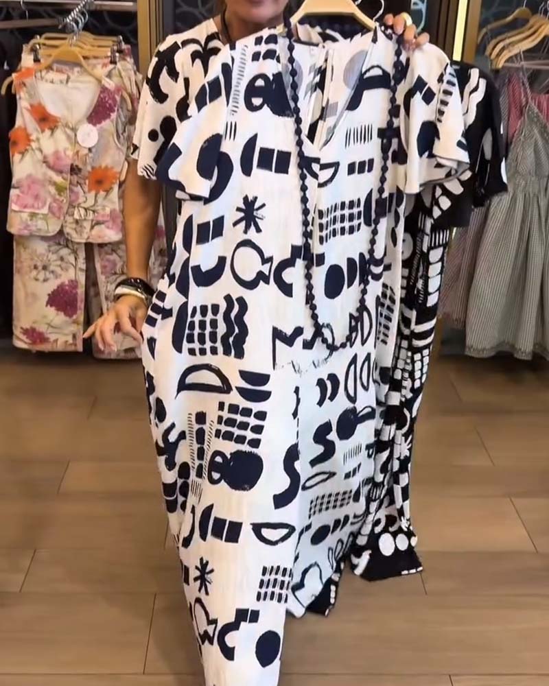 Jumpsuit Abstrakcyjny Graffiti Luźny