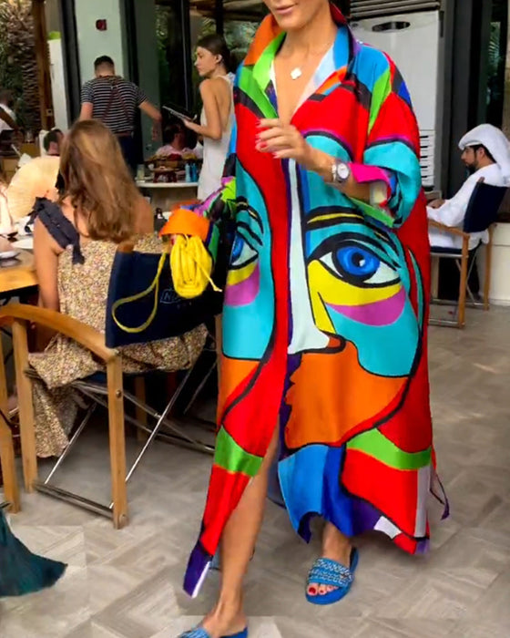 Kolorowa luźna sukienka