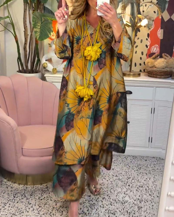 Zestaw w stylu retro z luźnym nadrukiem