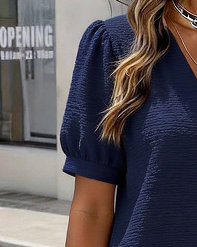 Sukienka Bańka Rękaw Z Dekoltem W Szyję Guzik