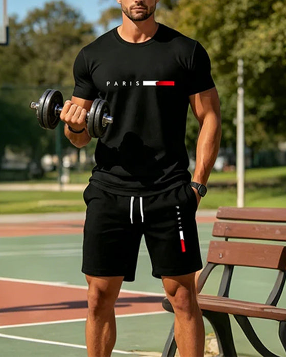 Set Mężczyzn Crew Neck Monogram Casualny