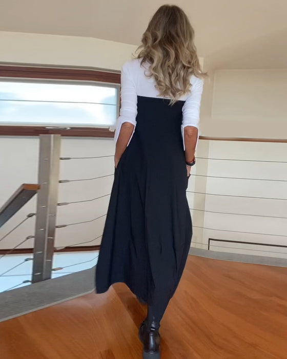 Modna jednokolorowa spódnica z kieszenią na suwak