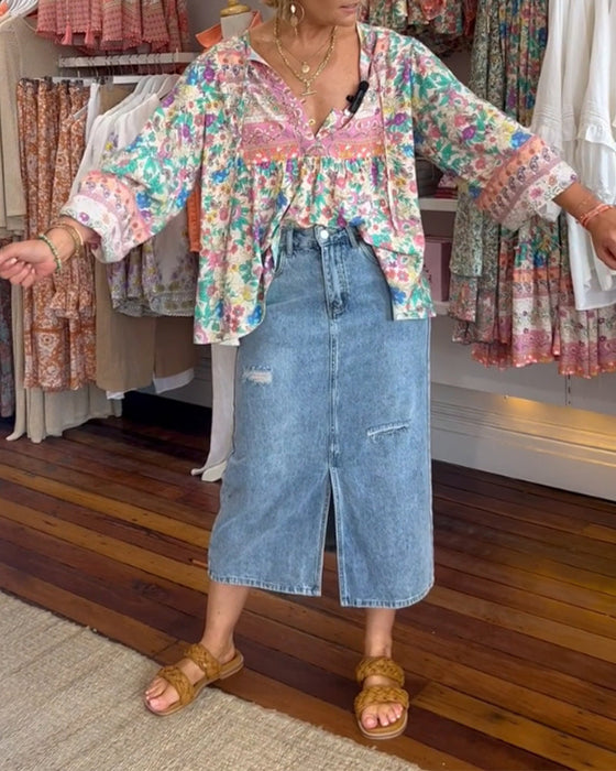 Bluzka w kolorowe kwiaty