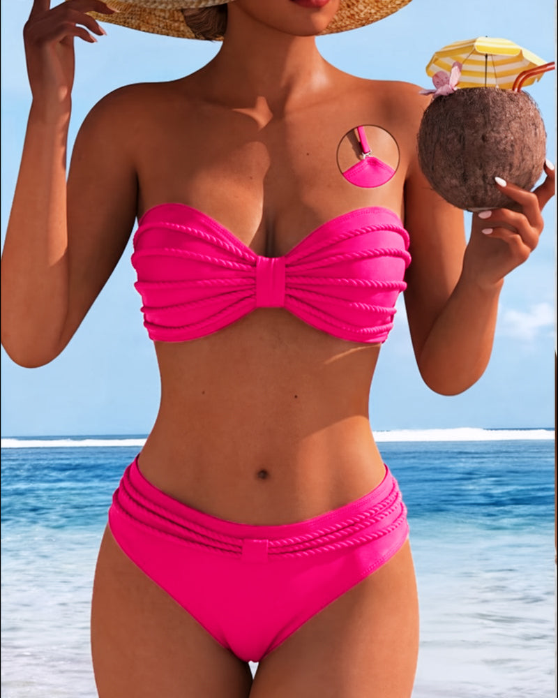 Bikini Jednolity Kolor Wiązany Na Szyję