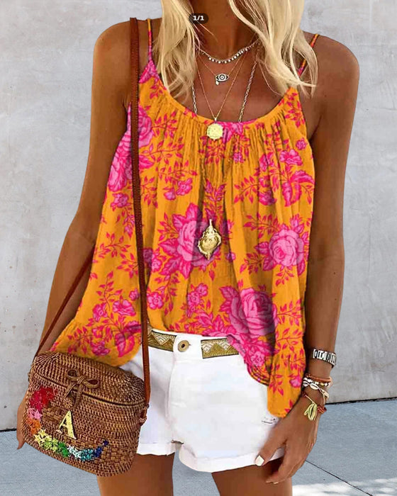 Tank Top Camisole Z Nadrukiem Casual