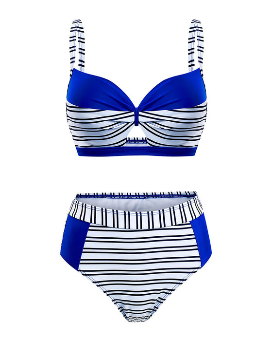 Bikini W Paski Wycięcie
